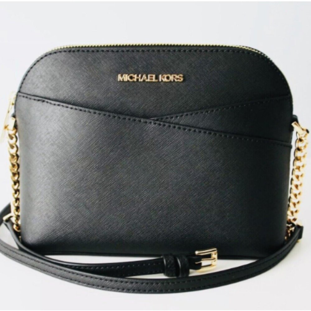 Michael Kors Jet Set Travel Medium Leather X Cross Dome Crossbody Handbag
